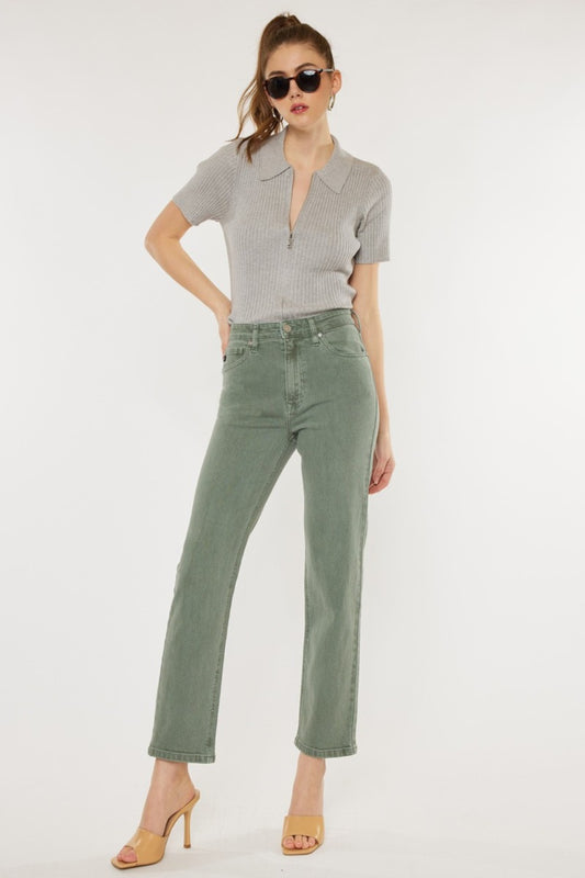 Kancan Ultra High Rise Straight Jeans - Sage