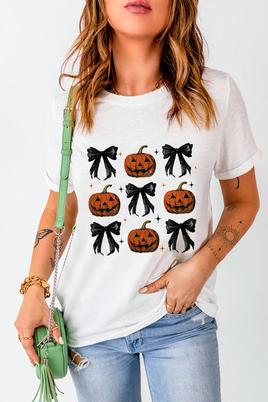 Pumpkin & Bows Halloween Short Sleeve T-Shirt