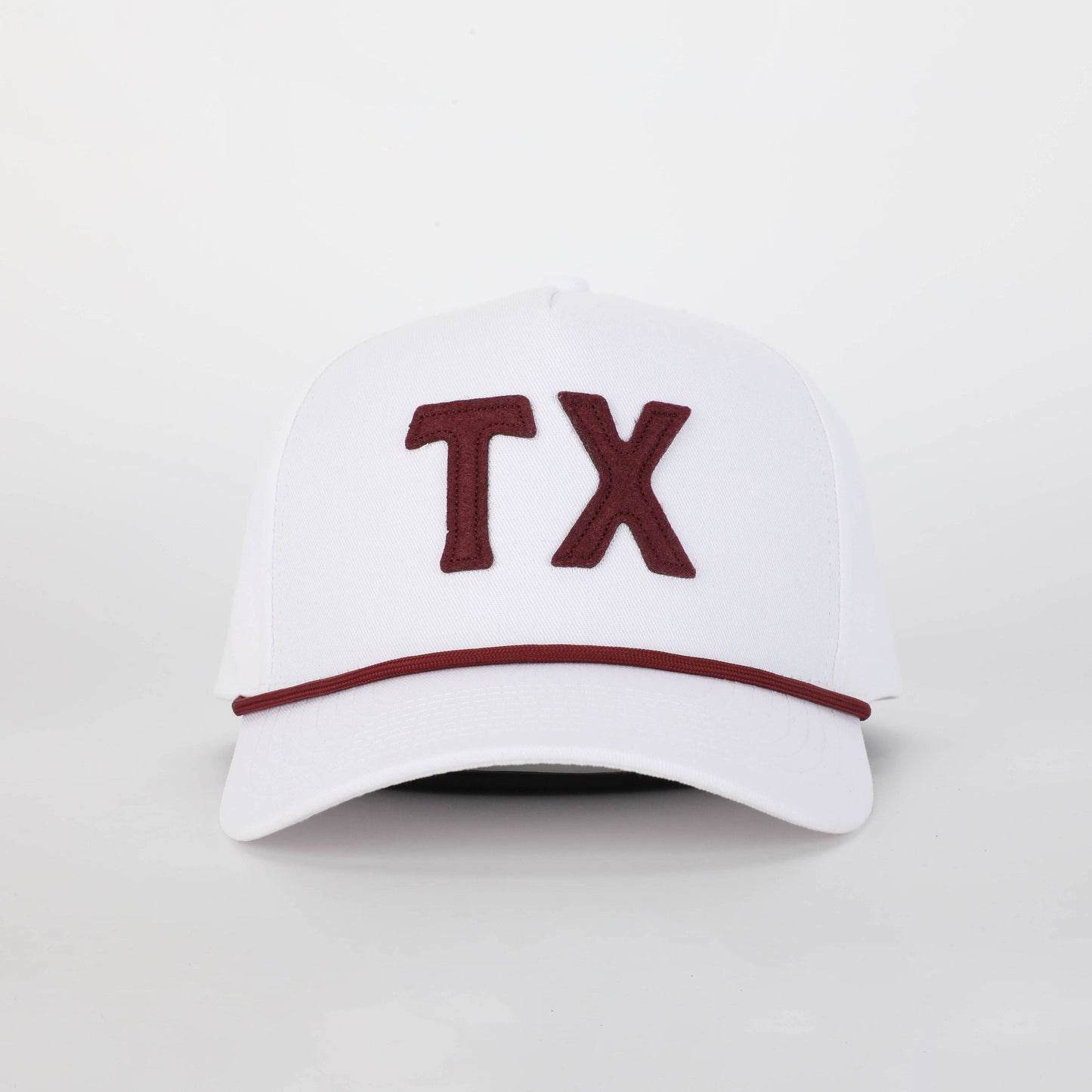 Texas / TX Hat in Stadium White & College Maroon