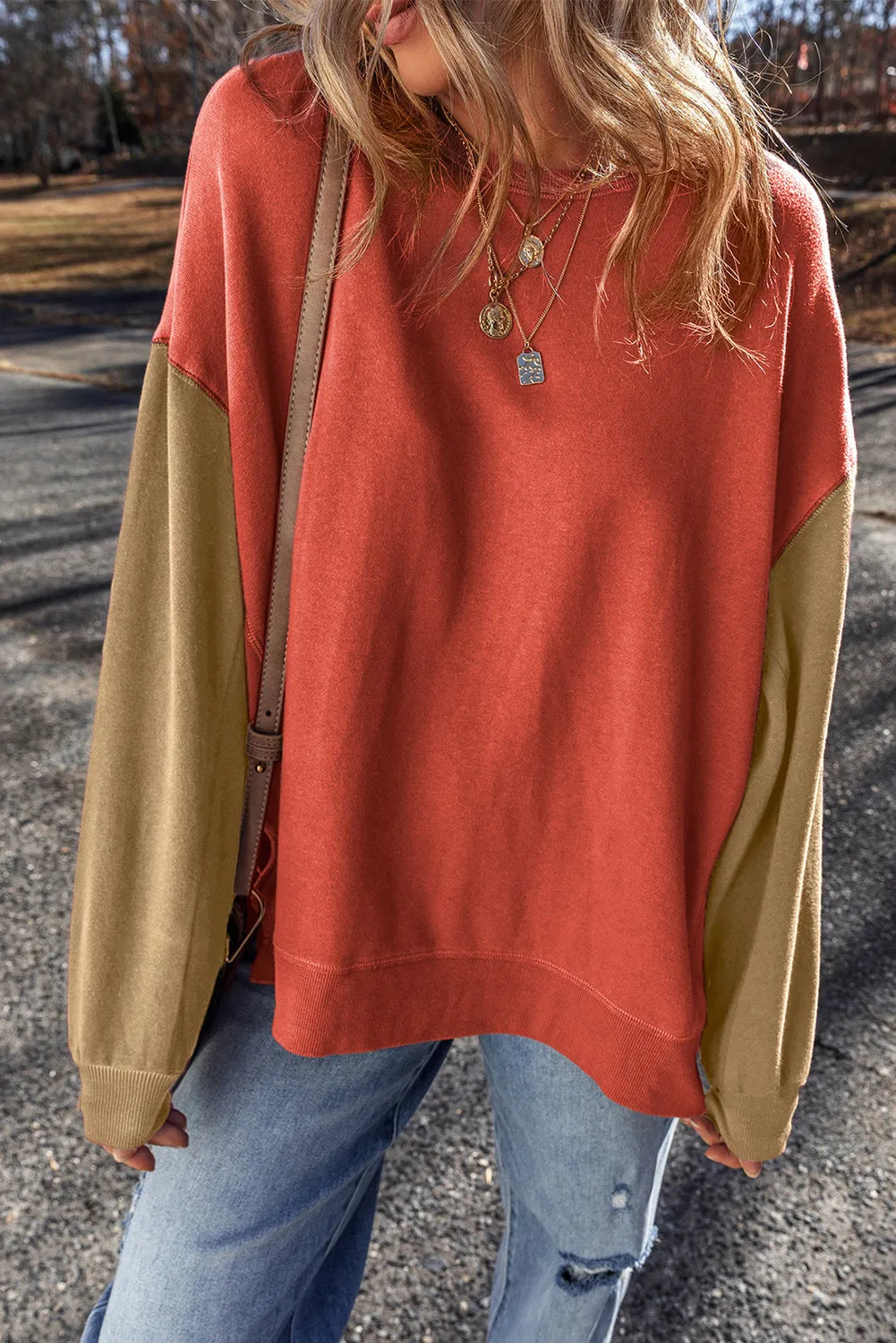 Contrast Long Sleeve Sweatshirt