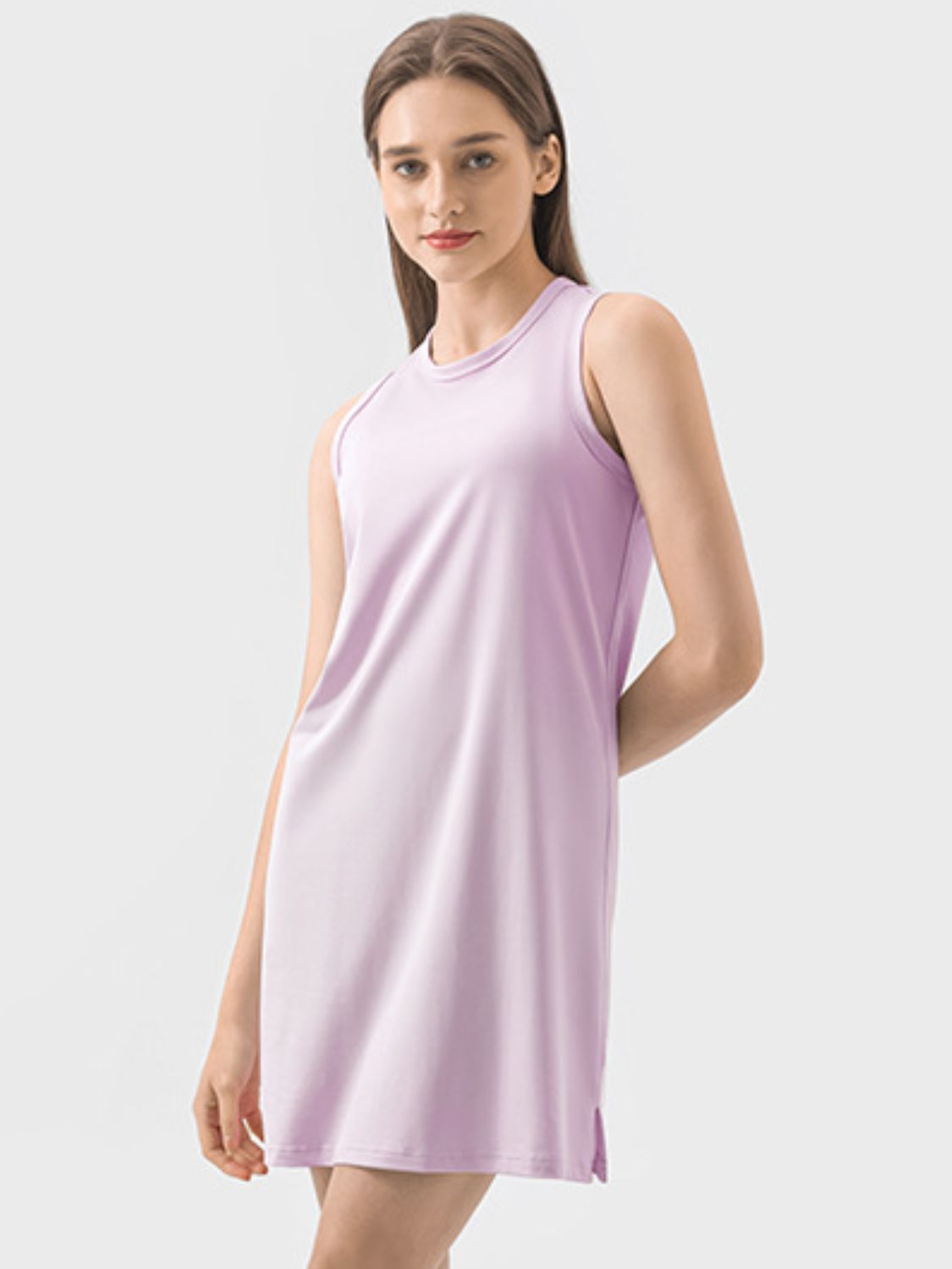 Round Neck Sleeveless Active Dress