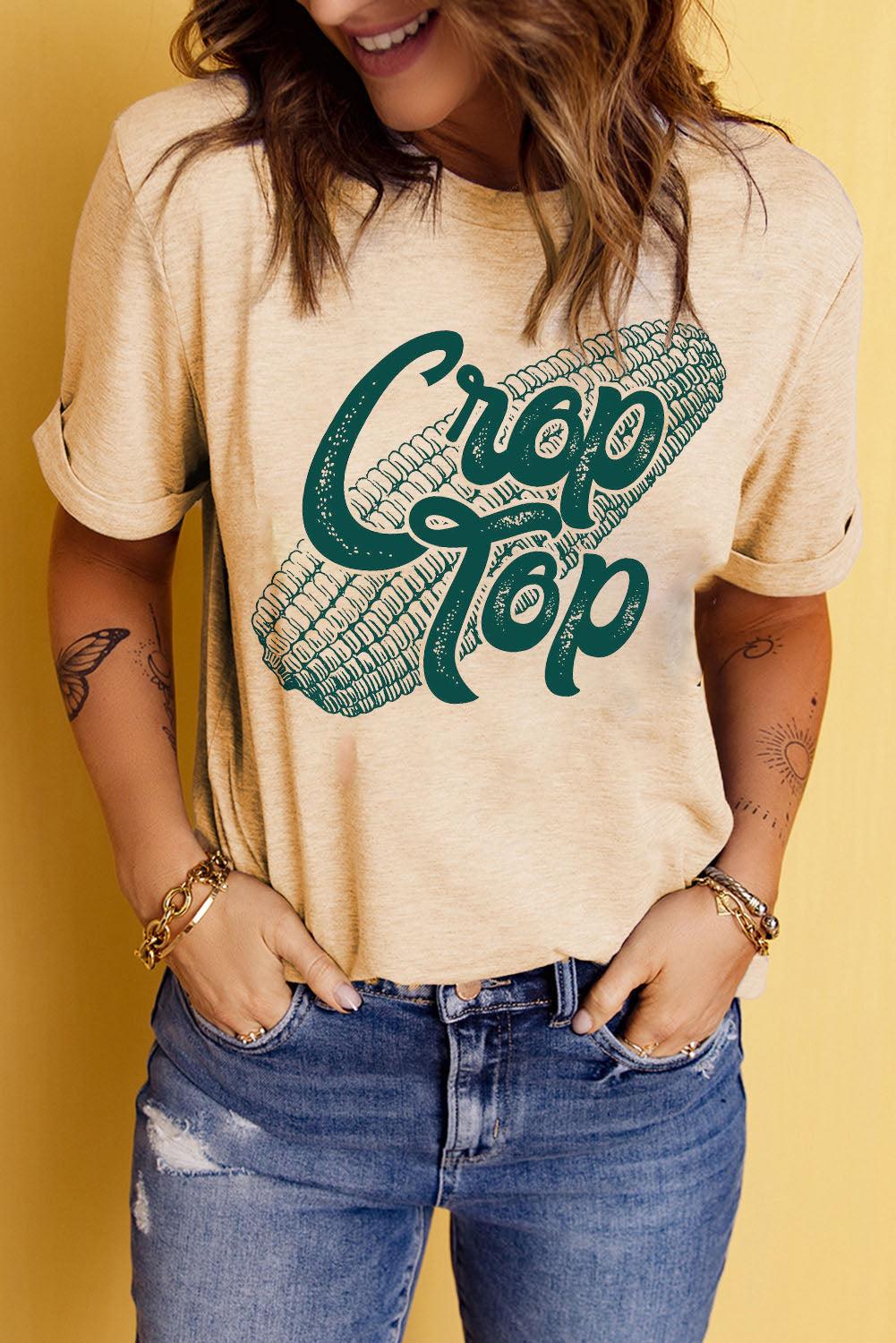 Crop Top Corn Graphic Tee