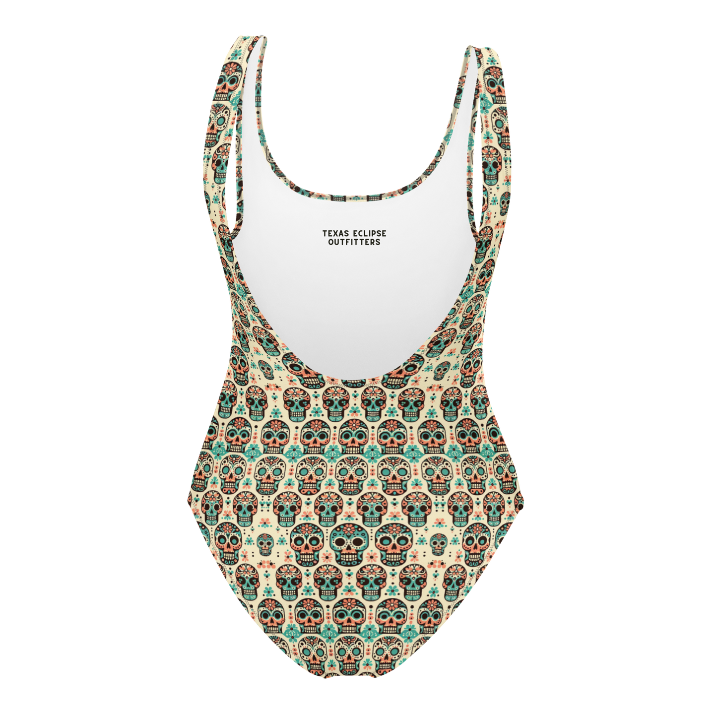 Cool Calavera: Soft Pastel Skulls One-Piece Swimsuit