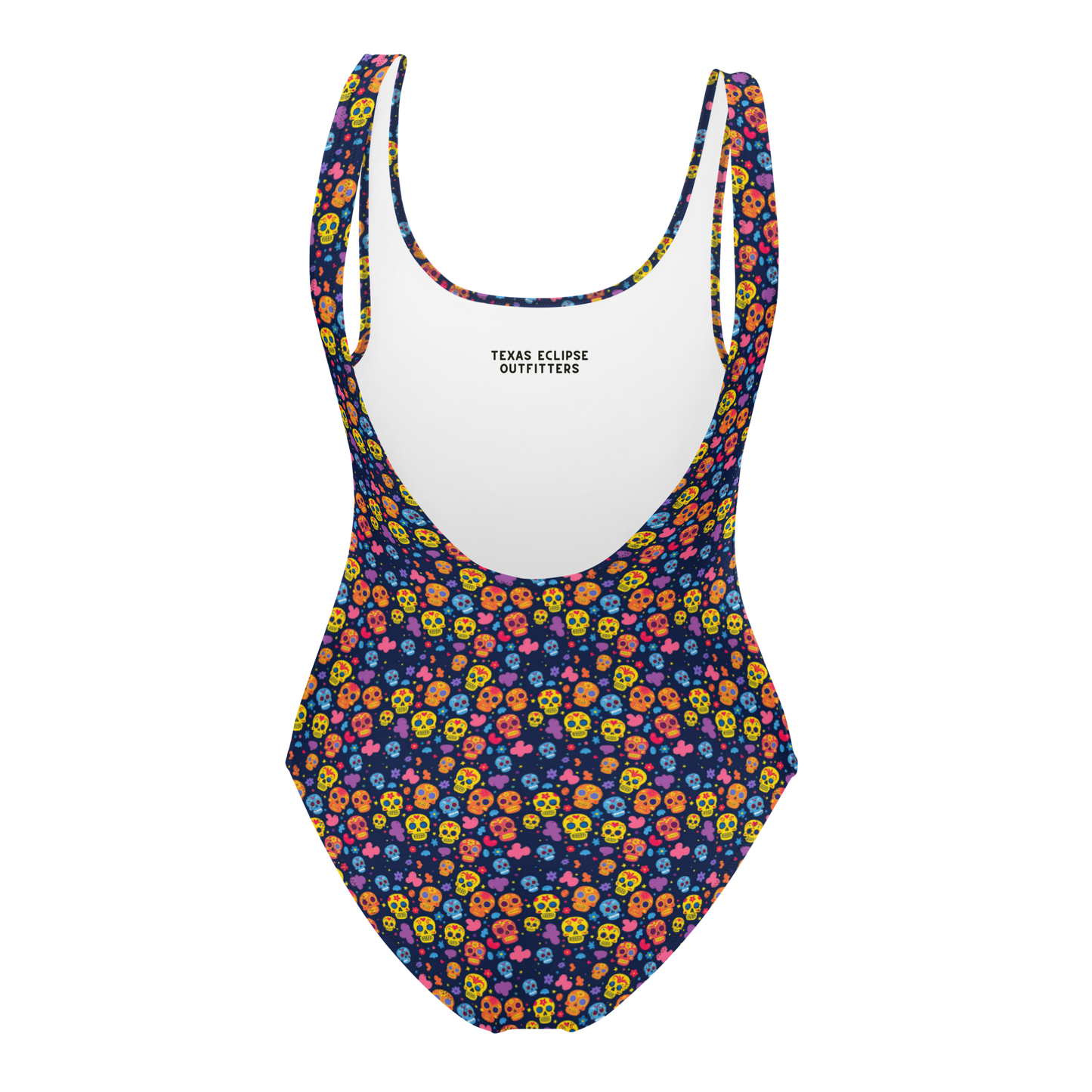 Festive Calavera: Vibrant Skulls One-Piece Swimsuit