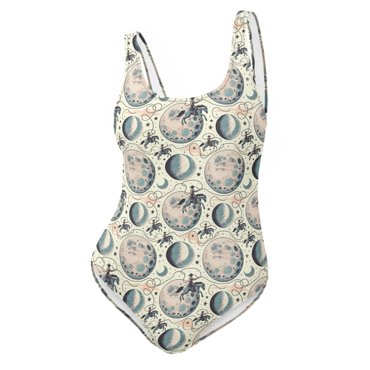 Lunar Lasso: Cosmic Cowboy One-Piece Swimsuit