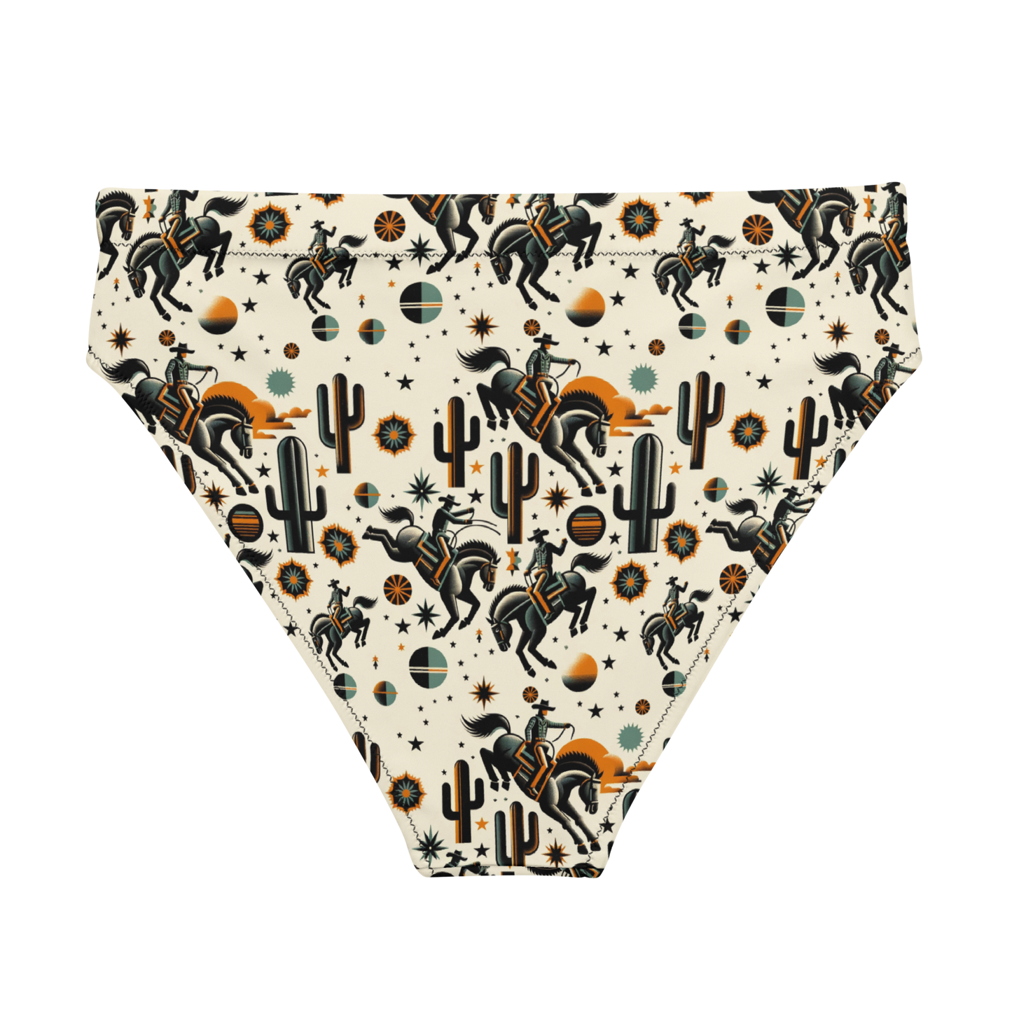 Cosmic Rodeo: Bucking Space Bronco High-Waisted Bikini Bottom