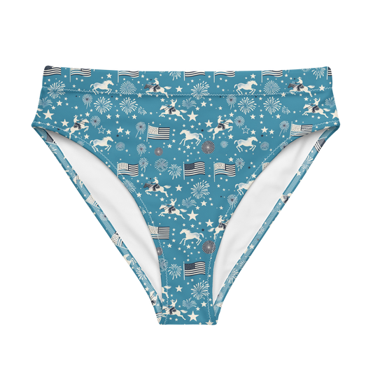 Independence Blues: Fourth of July Cowboy High-Waisted Bikini Bottom