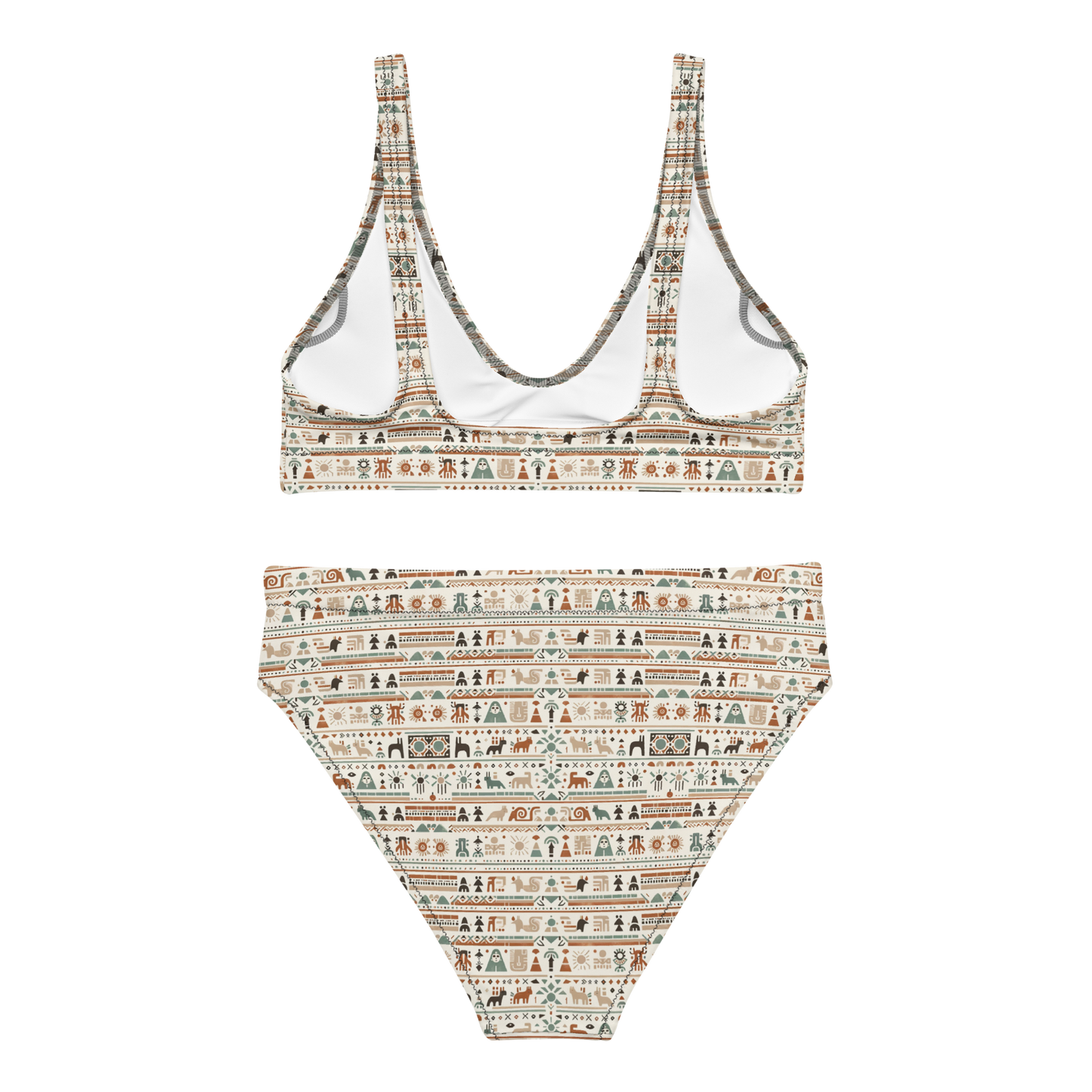 Zuni Spirit: Patterned High-Waisted Bikini