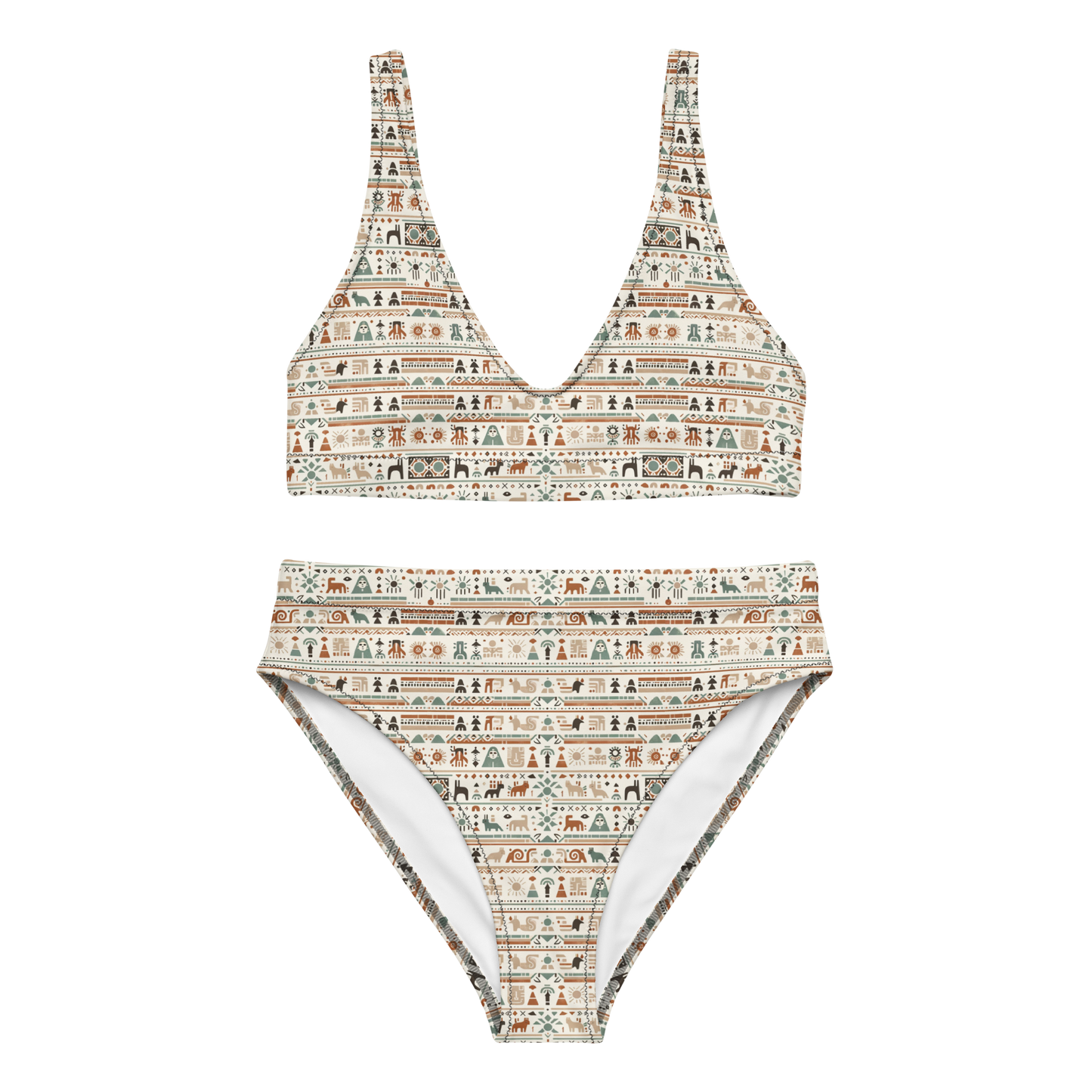 Zuni Spirit: Patterned High-Waisted Bikini