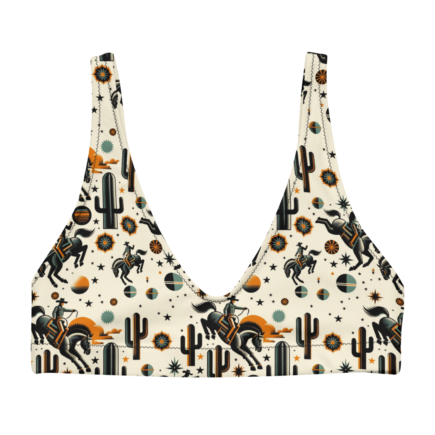 Cosmic Rodeo: Bucking Space Bronco High-Waisted Bikini Top