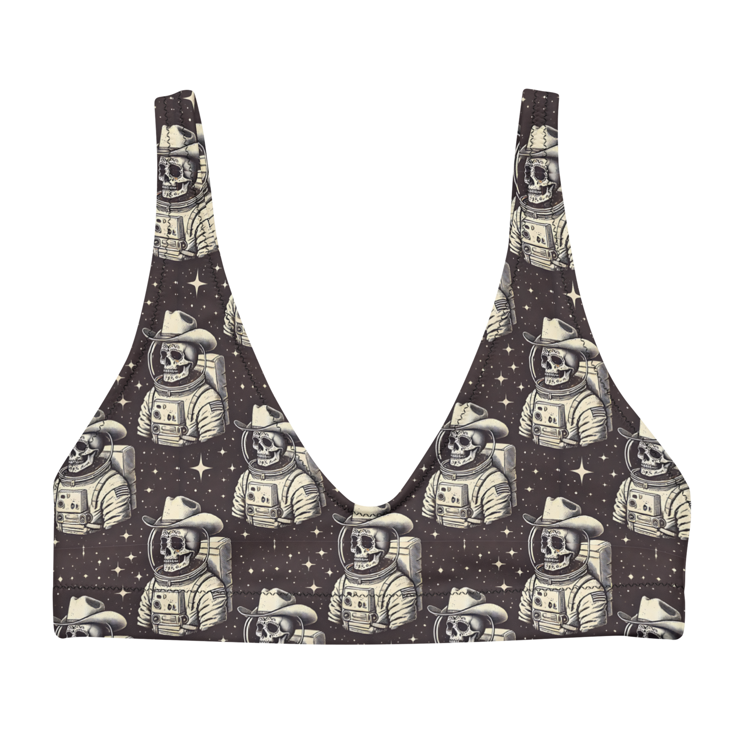 Space Renegade: Astronaut Calavera Outlaw High-Waisted Bikini Top