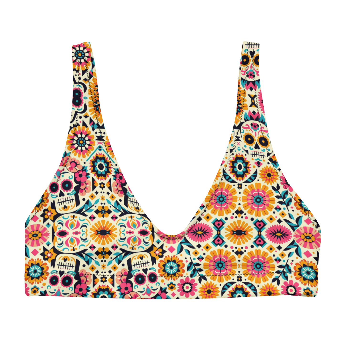 Calavera Dreams: Dia de los Muertos High-Waisted Bikini Top