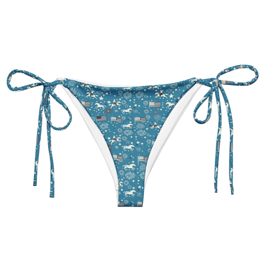 Independence Blues: Fourth of July Cowboy String Bikini Bottom