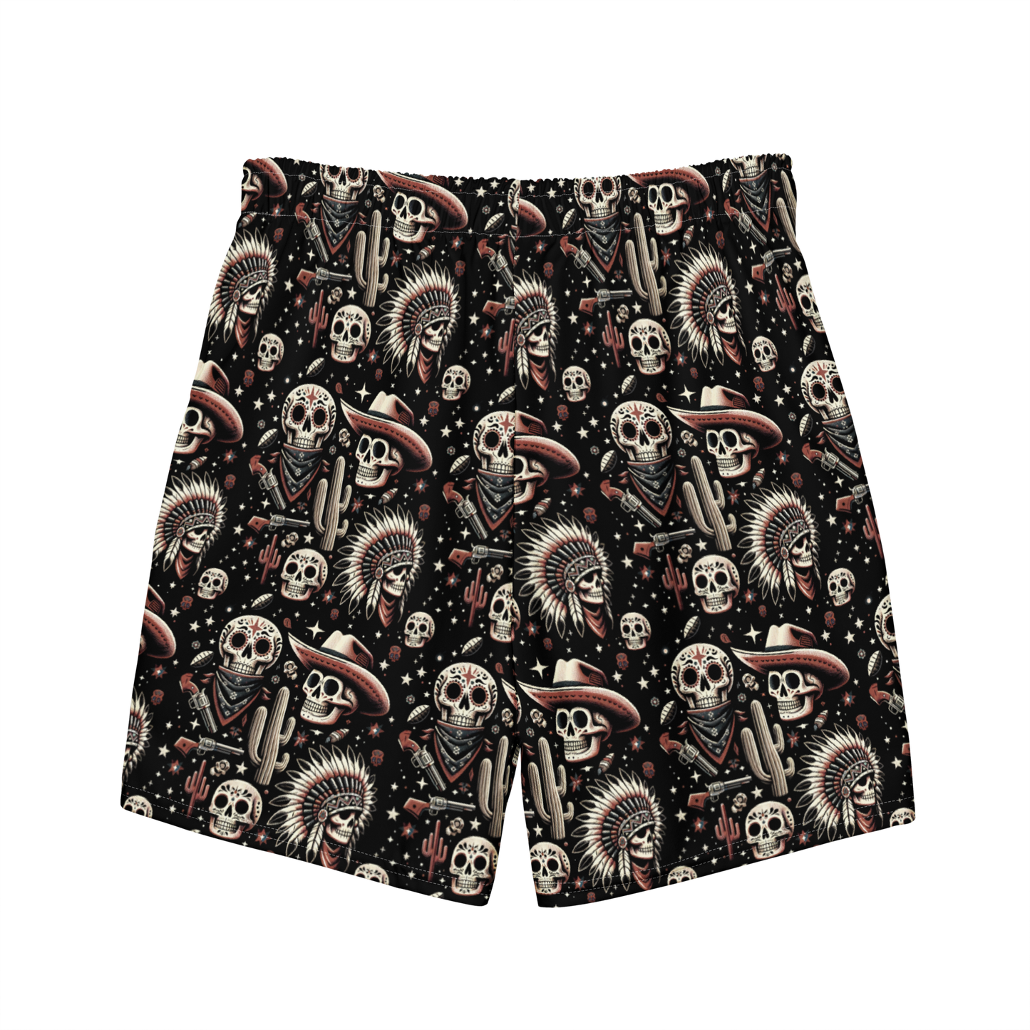 Renegade Revel: Outlaw Skull Swim Trunks