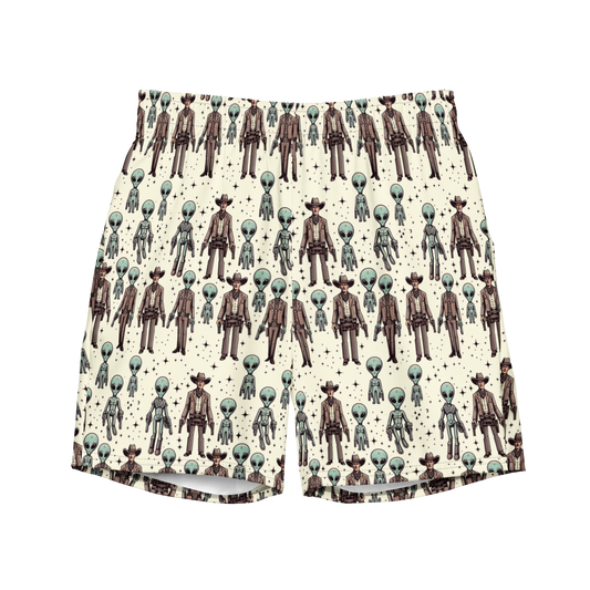 Cosmic Cowboys: Cowboys and Aliens Swim Trunks