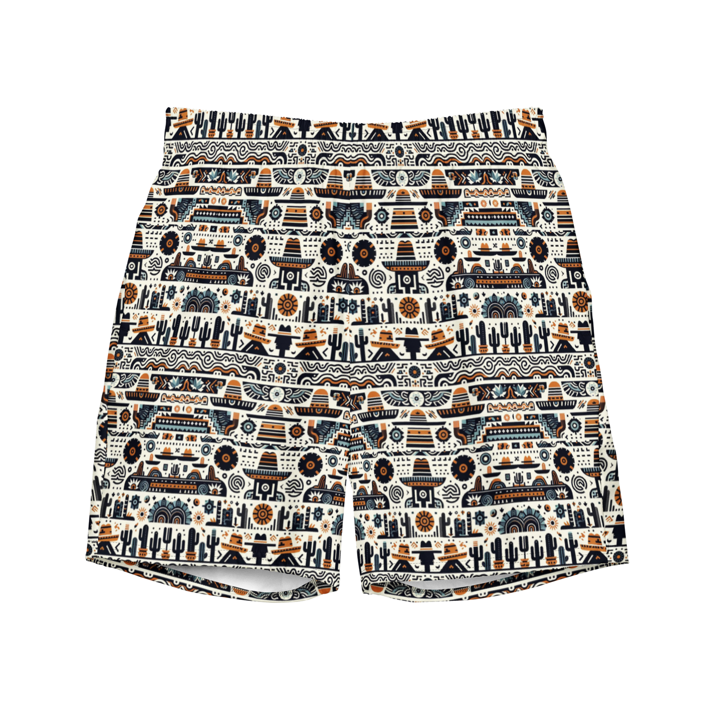 Desert Dusk: Earthy Tones Southwest Swim Trunks