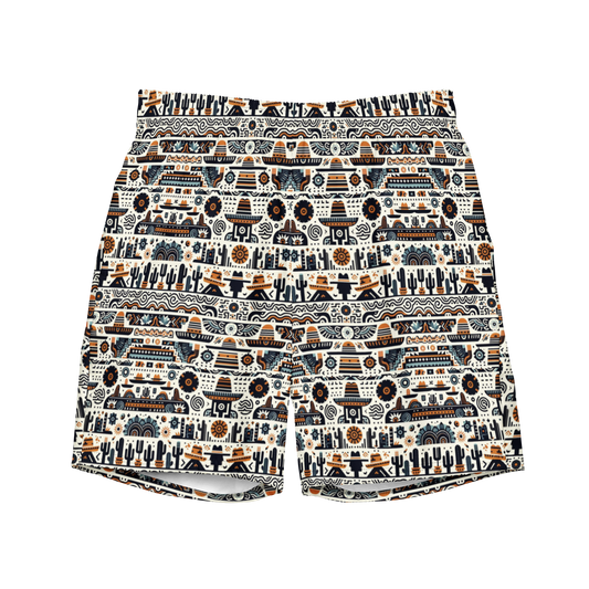 Desert Dusk: Earthy Tones Southwest Swim Trunks