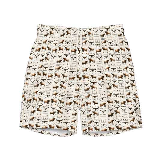 Lone Star Legacy: Longhorn Steer Swim Trunks