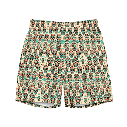 Cool Calavera: Soft Pastel Skulls Swim Trunks