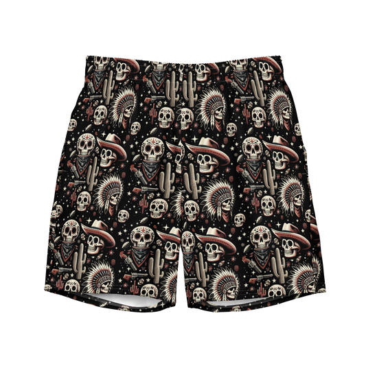 Renegade Revel: Outlaw Skull Swim Trunks