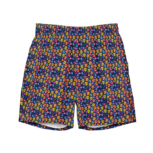 Festive Calavera: Vibrant Skulls Swim Trunks