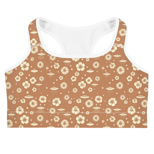 Beyond the Hibiscus: Unidentified Flying Florals Sports Bra