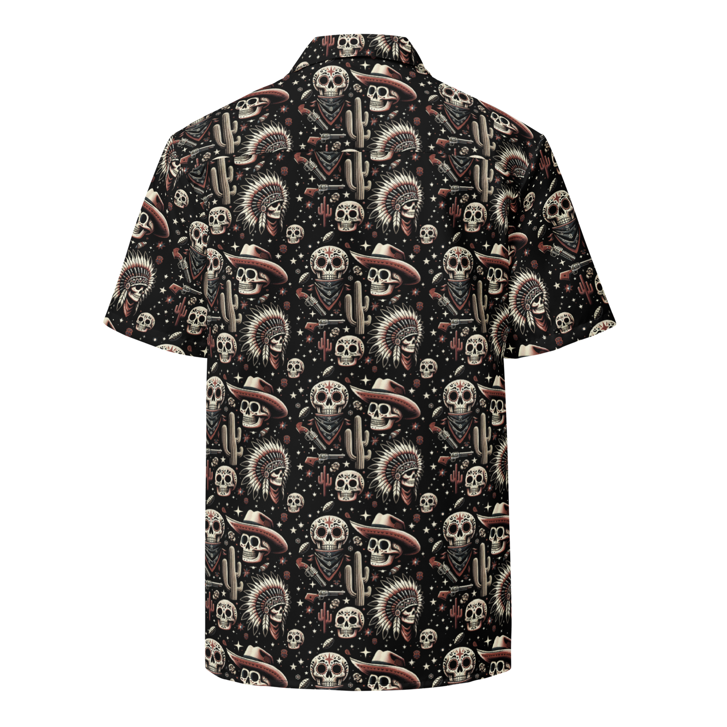 Renegade Revel: Outlaw Skull Button-Up Shirt