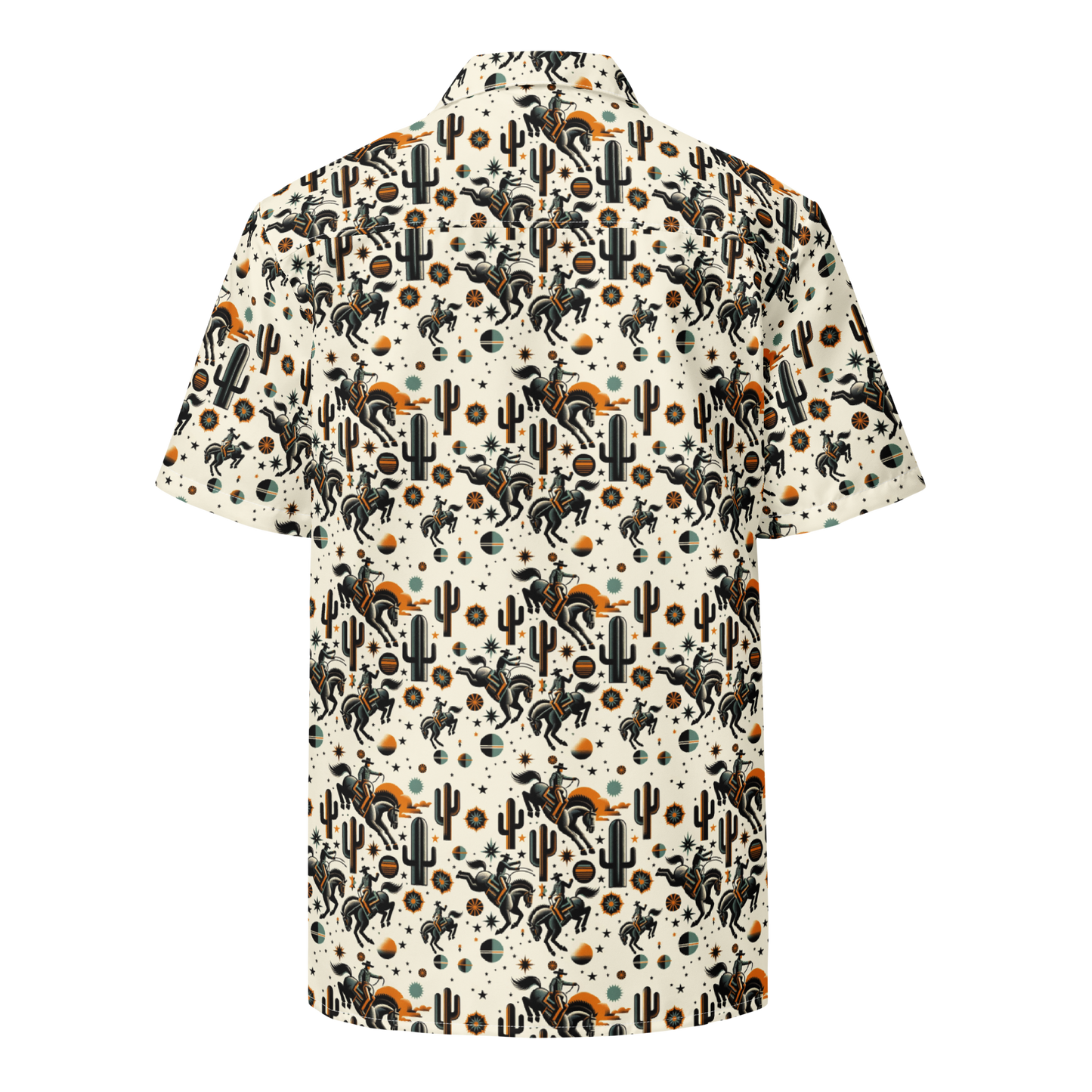 Cosmic Rodeo: Bucking Space Bronco Button-Up Shirt