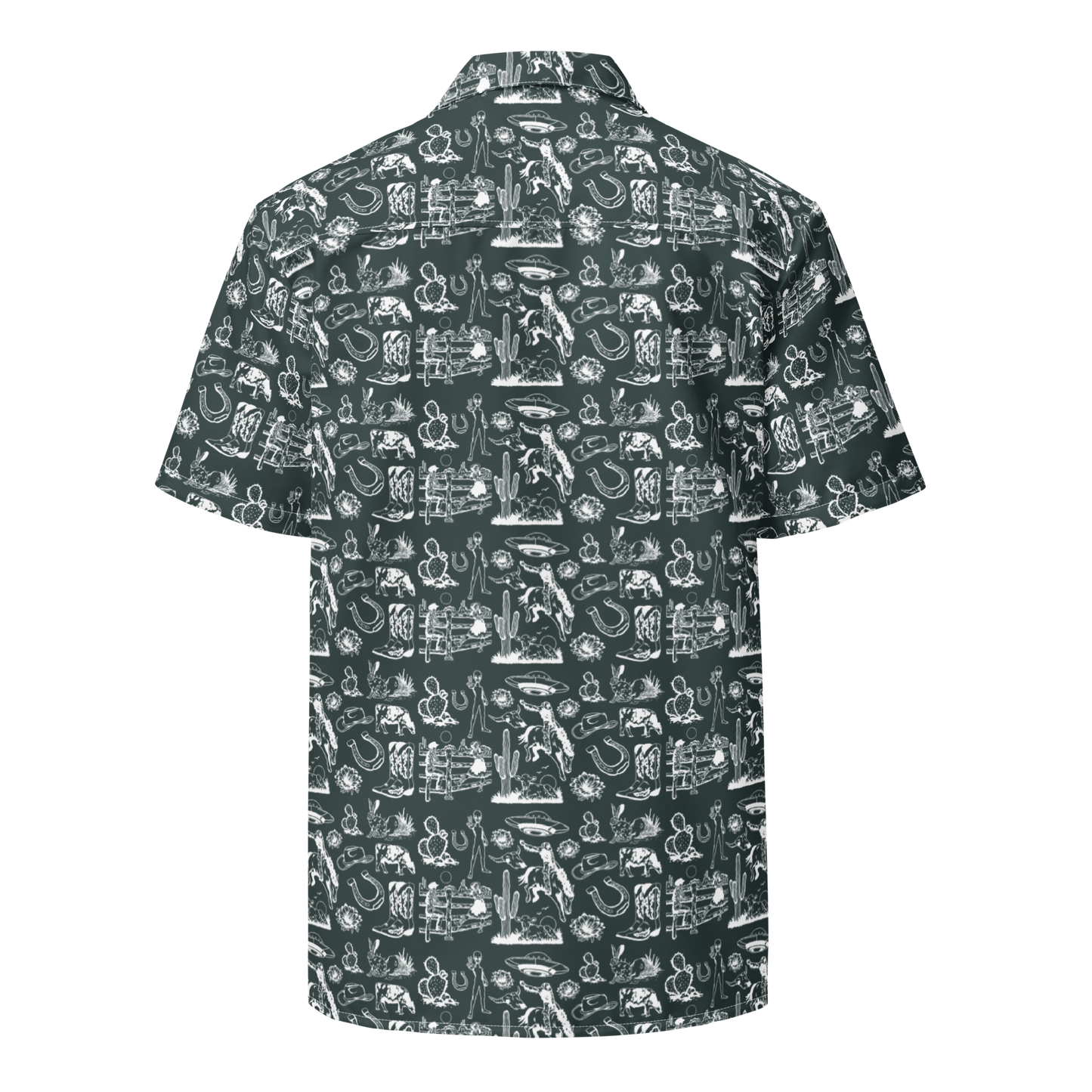 Wild Ride: Broncs, UFOs, and Cactus Skies Button-Up Shirt