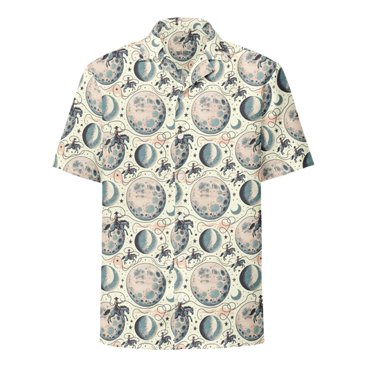 Lunar Lasso: Cosmic Cowboy Button-Up Shirt