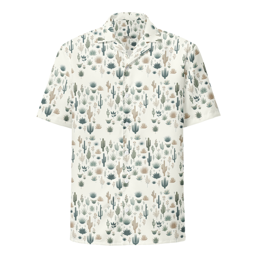 Desert Oasis: Sotol and Agave Pattern Button-Up Shirt