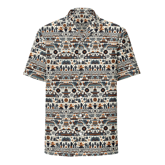 Desert Dusk: Earthy Tones Southwest Button-Up Shirt