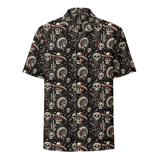 Renegade Revel: Outlaw Skull Button-Up Shirt