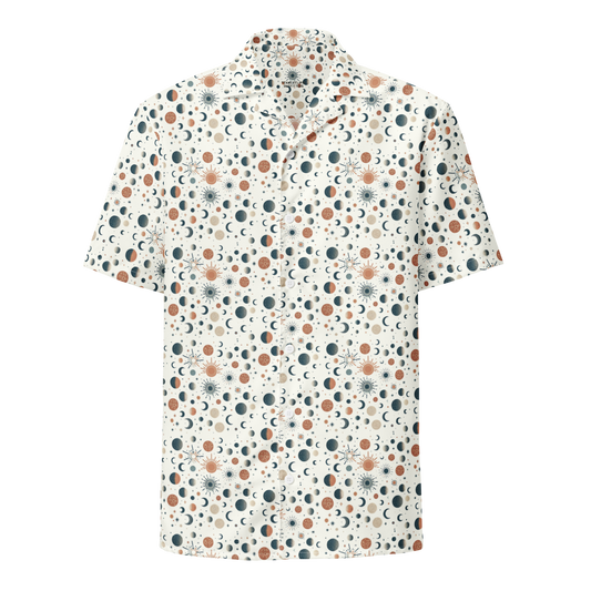 Solar Flare: Sunburst Radiance Button-Up Shirt