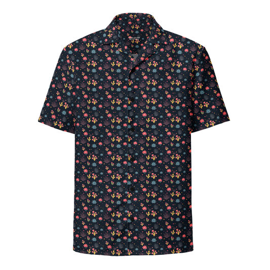 Mescal Mirage: Vibrant Agave Dreamscape Button-Up Shirt