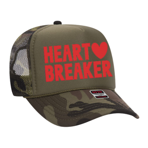 Heart Breaker Trucker Hat - Green/Pink