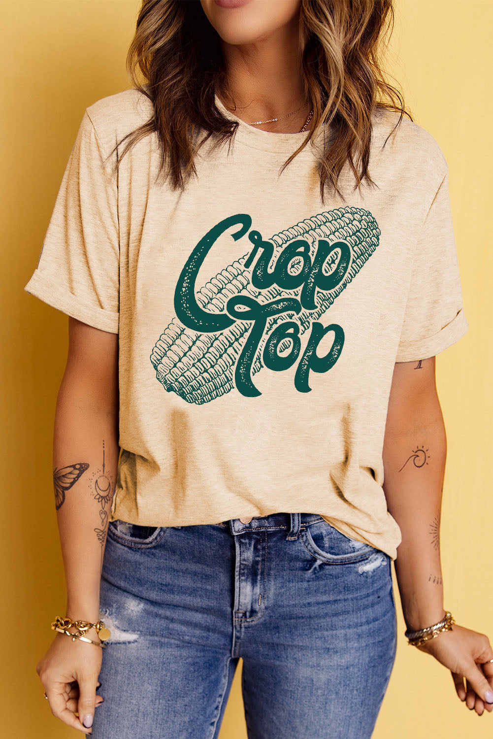 Crop Top Corn Graphic Tee