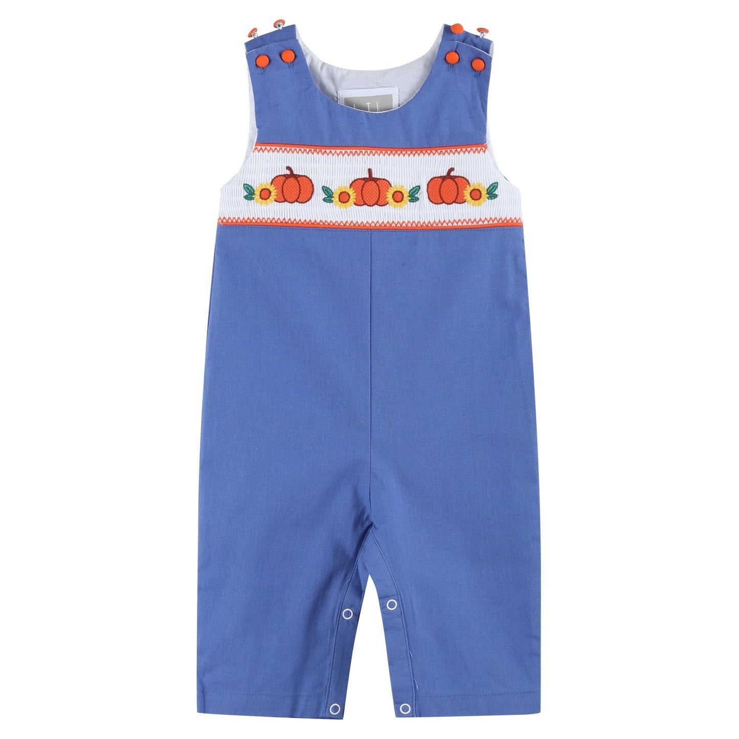 Blue Pumpkin Sunflower Smocked Overalls