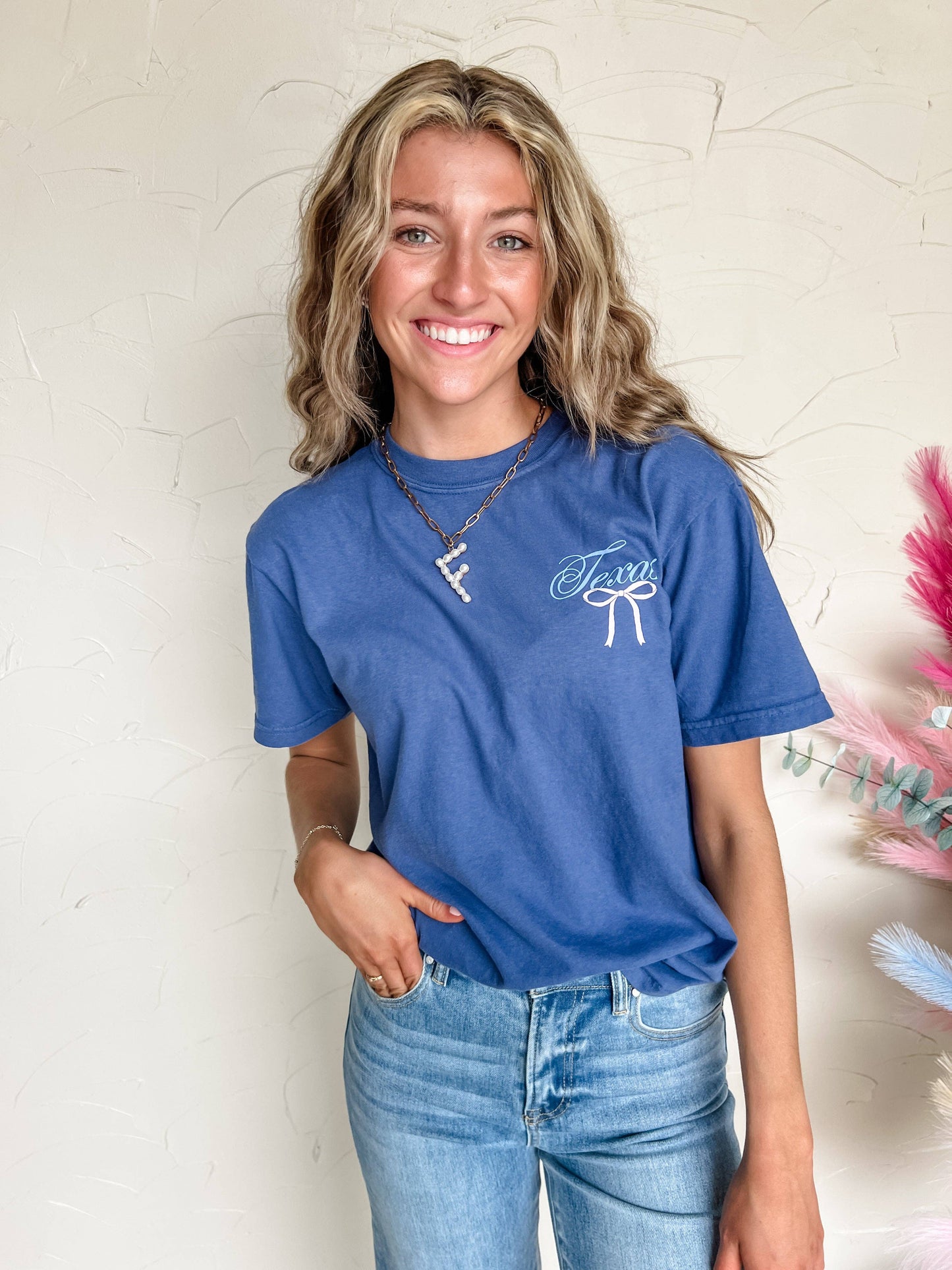 Pink Bow Over Texas T-Shirt