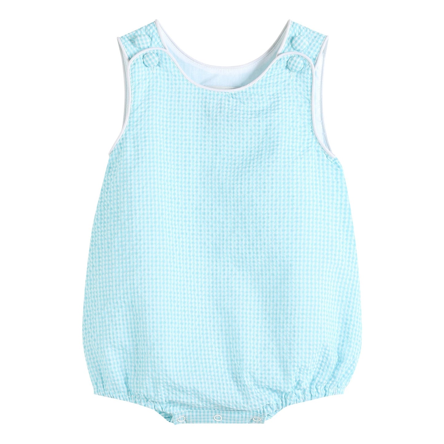 Classic Turquoise Seersucker Bubble Romper