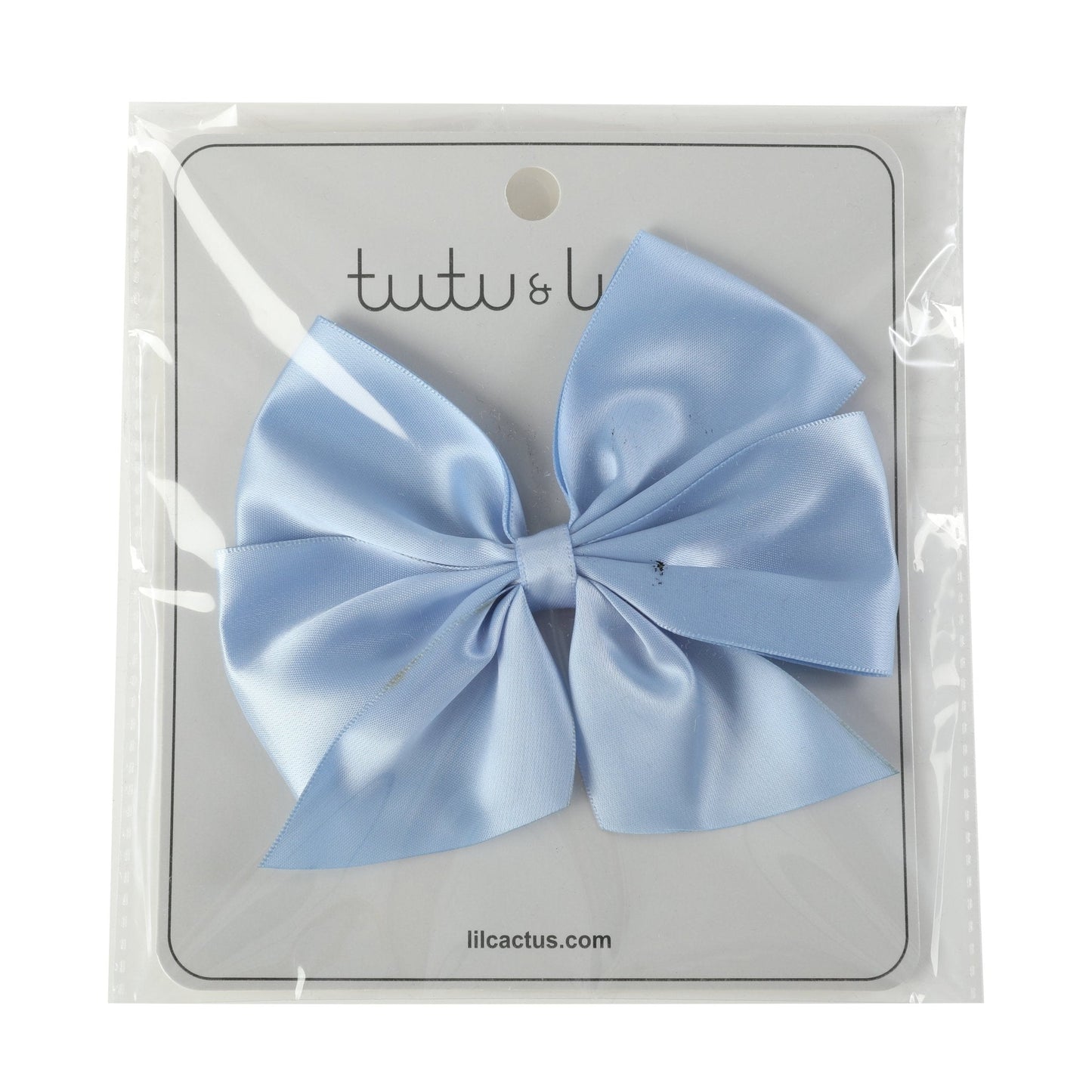 Coastal Blue Satin Bow Hair Clip