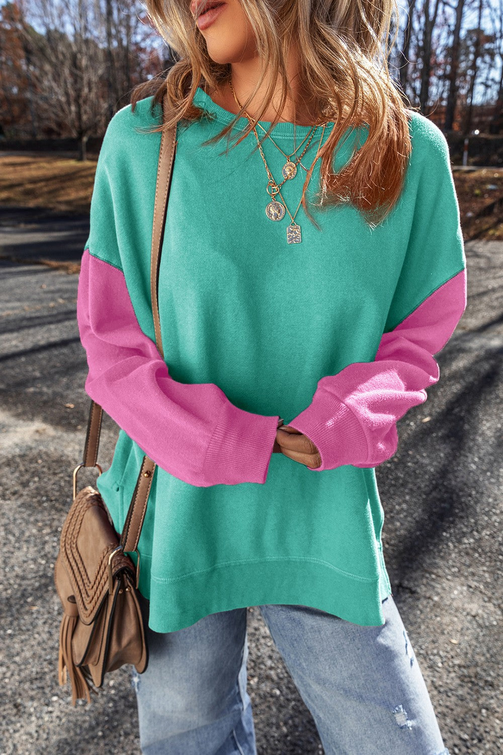 Contrast Long Sleeve Sweatshirt