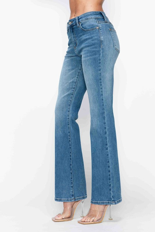 bytos Full Size Cat's Whiskers Mid Rise Bootcut Jeans