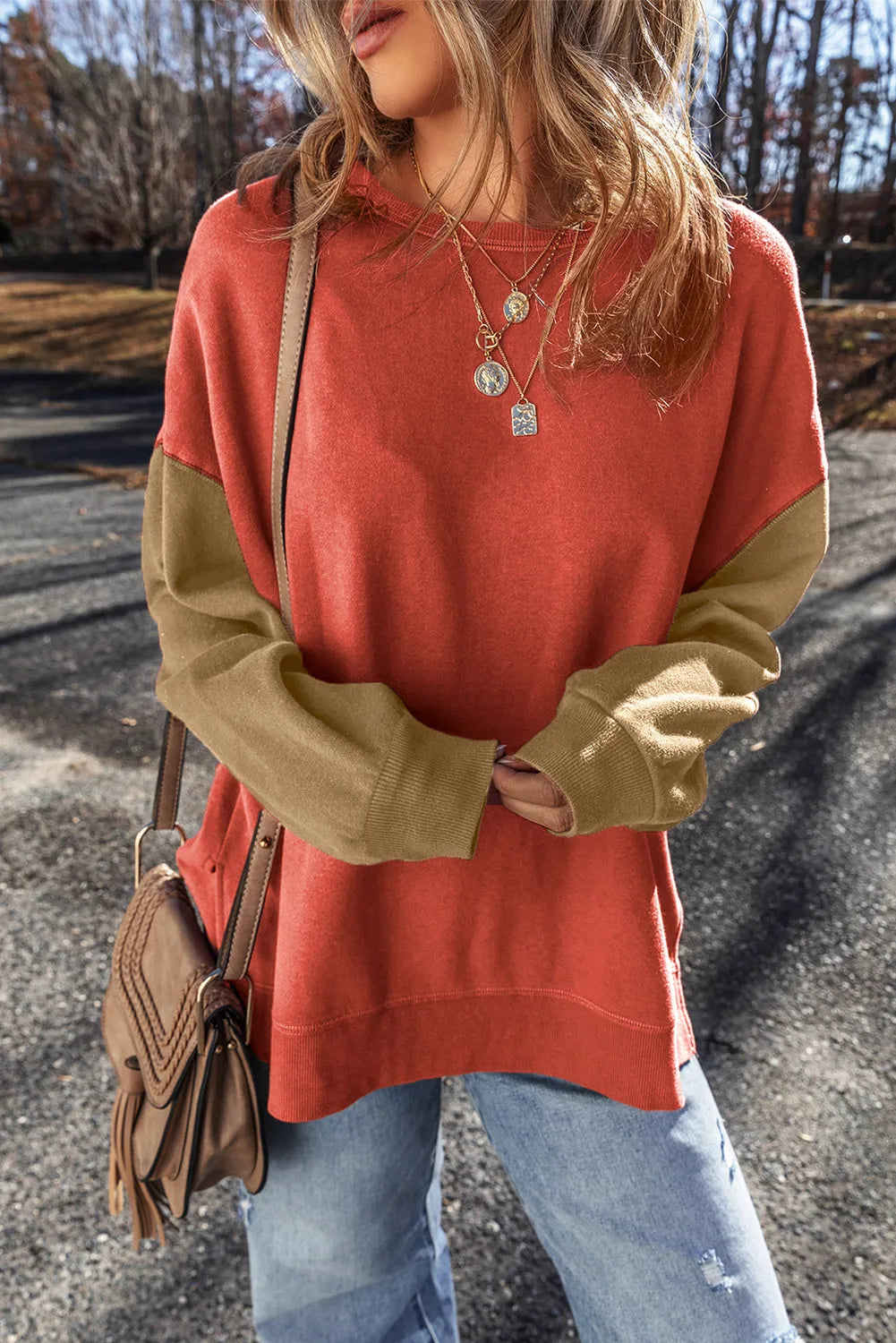 Contrast Long Sleeve Sweatshirt