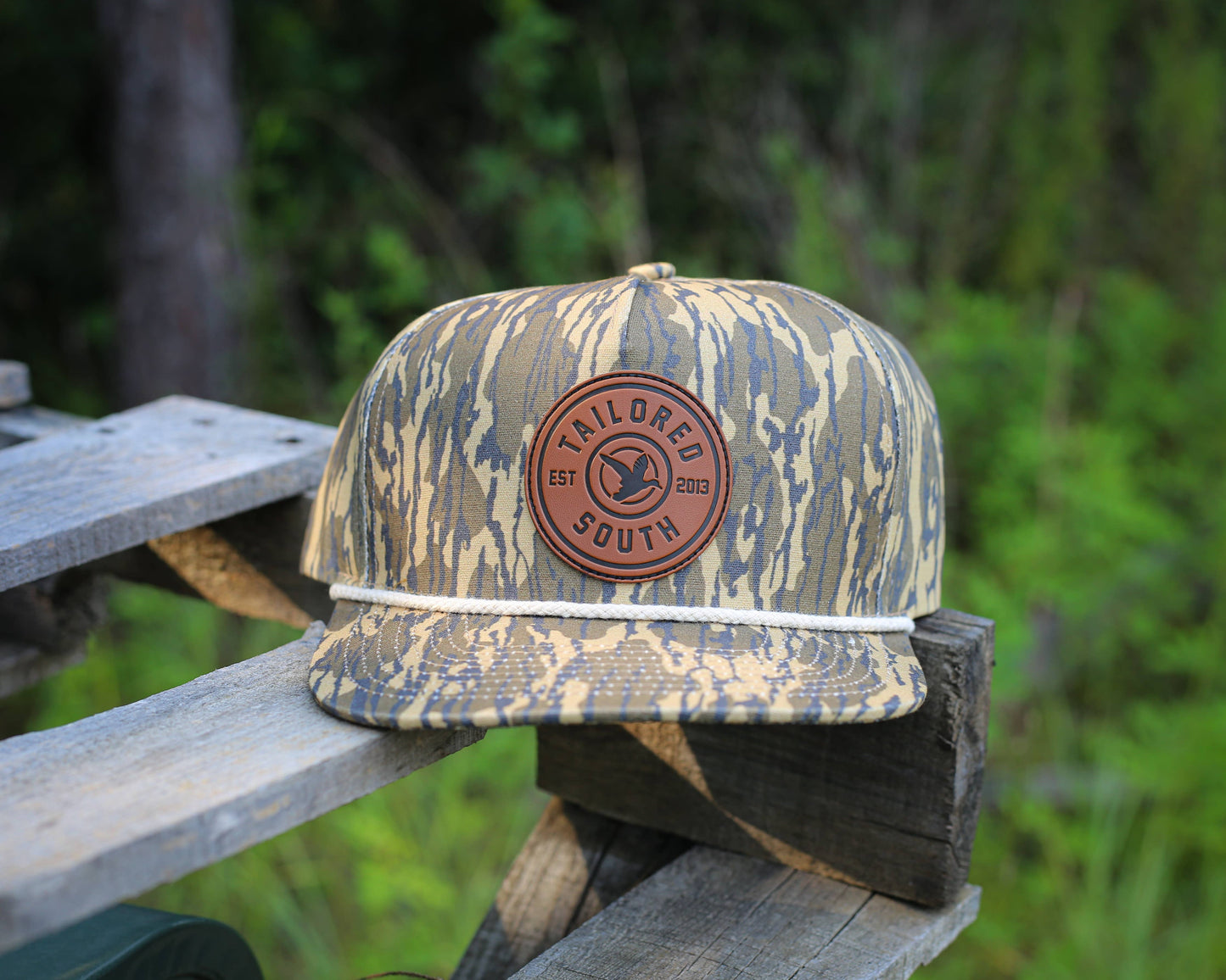 Tailored South - Bottomland Camo Hat - Leather Patch