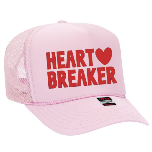 Heart Breaker Trucker Hat - Green/Pink