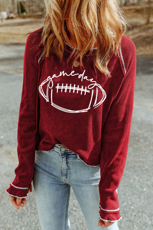 Football Long Sleeve Sweatshirt - Burgundy