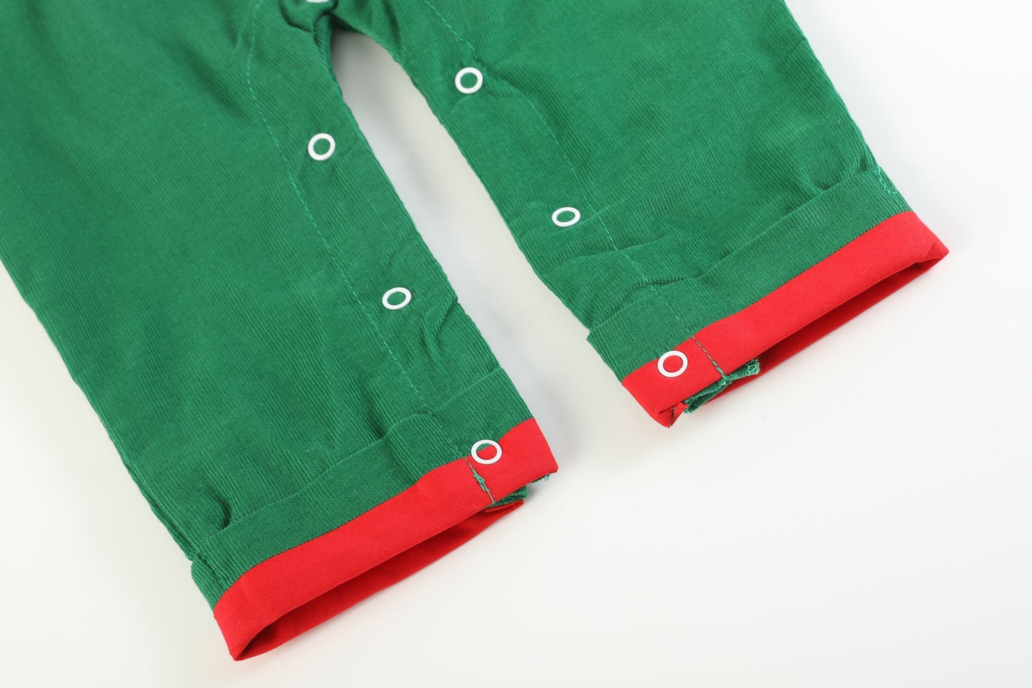 Green Corduroy Sherpa Reindeer Overalls