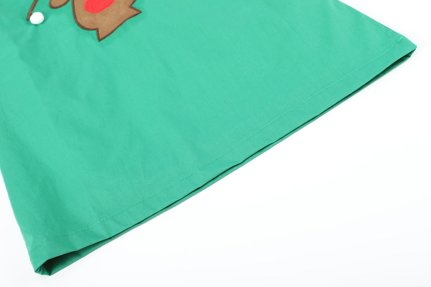 Green Swing Dress with Pompom Reindeer