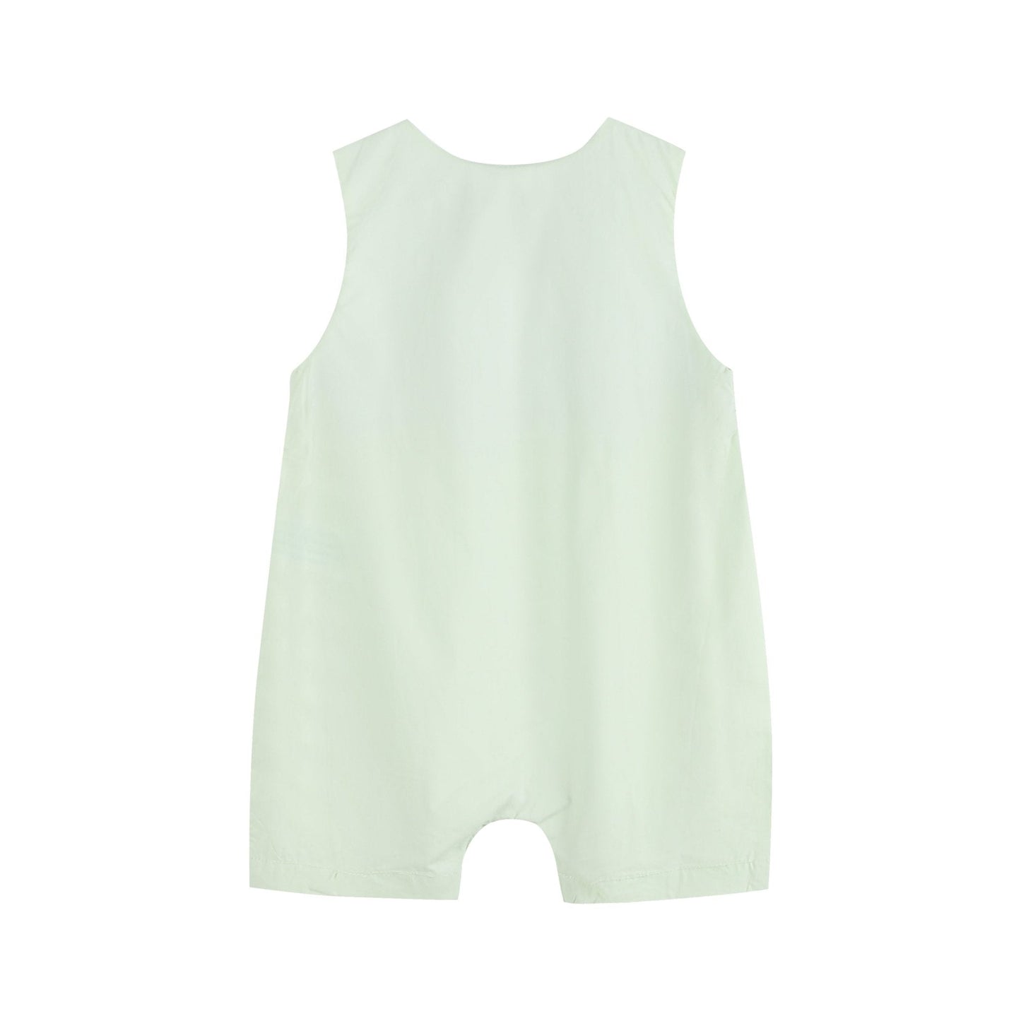 Honeydew Green Bunny Smocked Shortalls